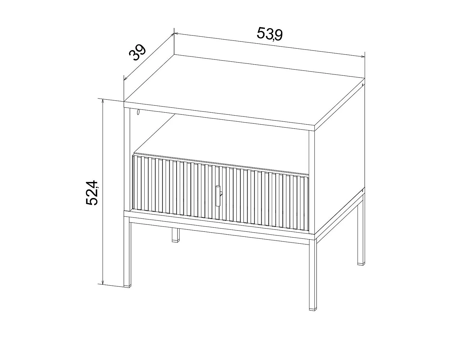 Nachtkastje MAGGIORE NS54 1D 54x39x52 Zwart