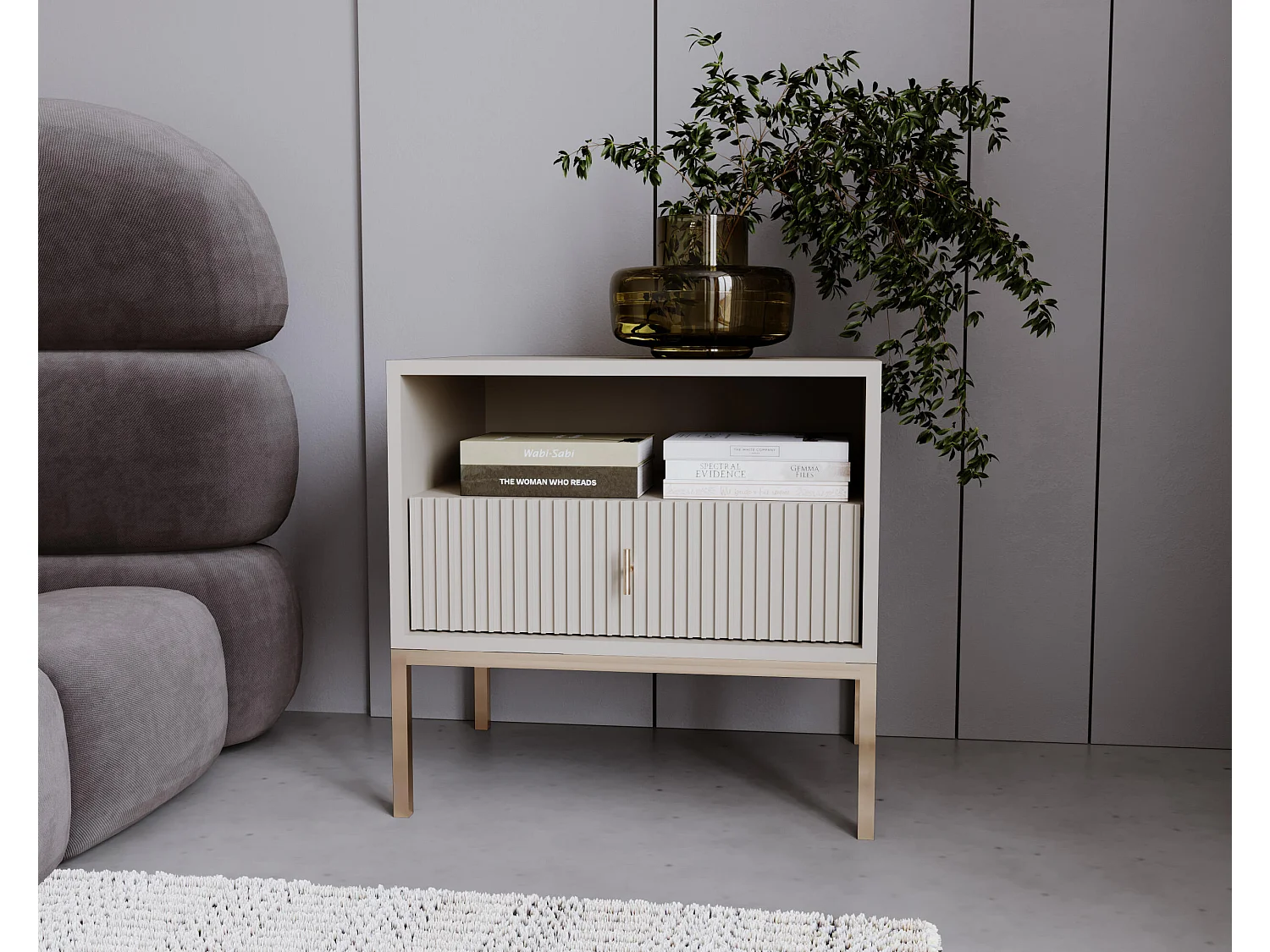 Comodino MAGGIORE NS54 1D 54x39x52 Beige