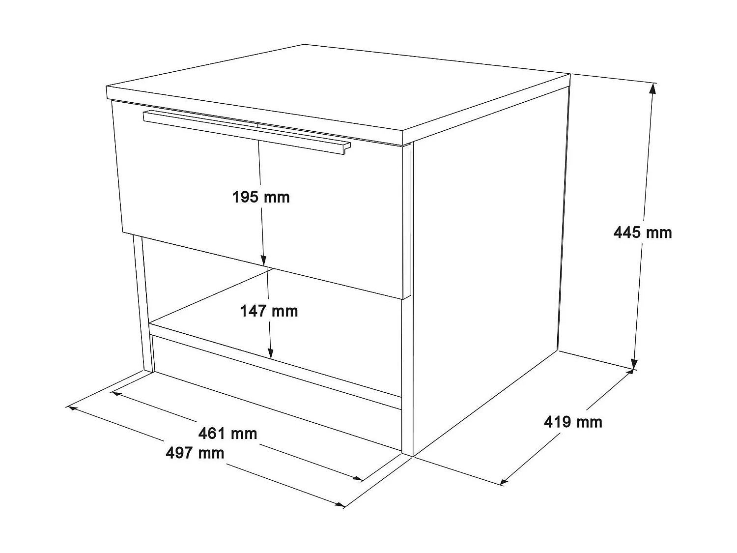 Nachtkastje LOREL NS50 1D 50x42x45 Natuurlijk