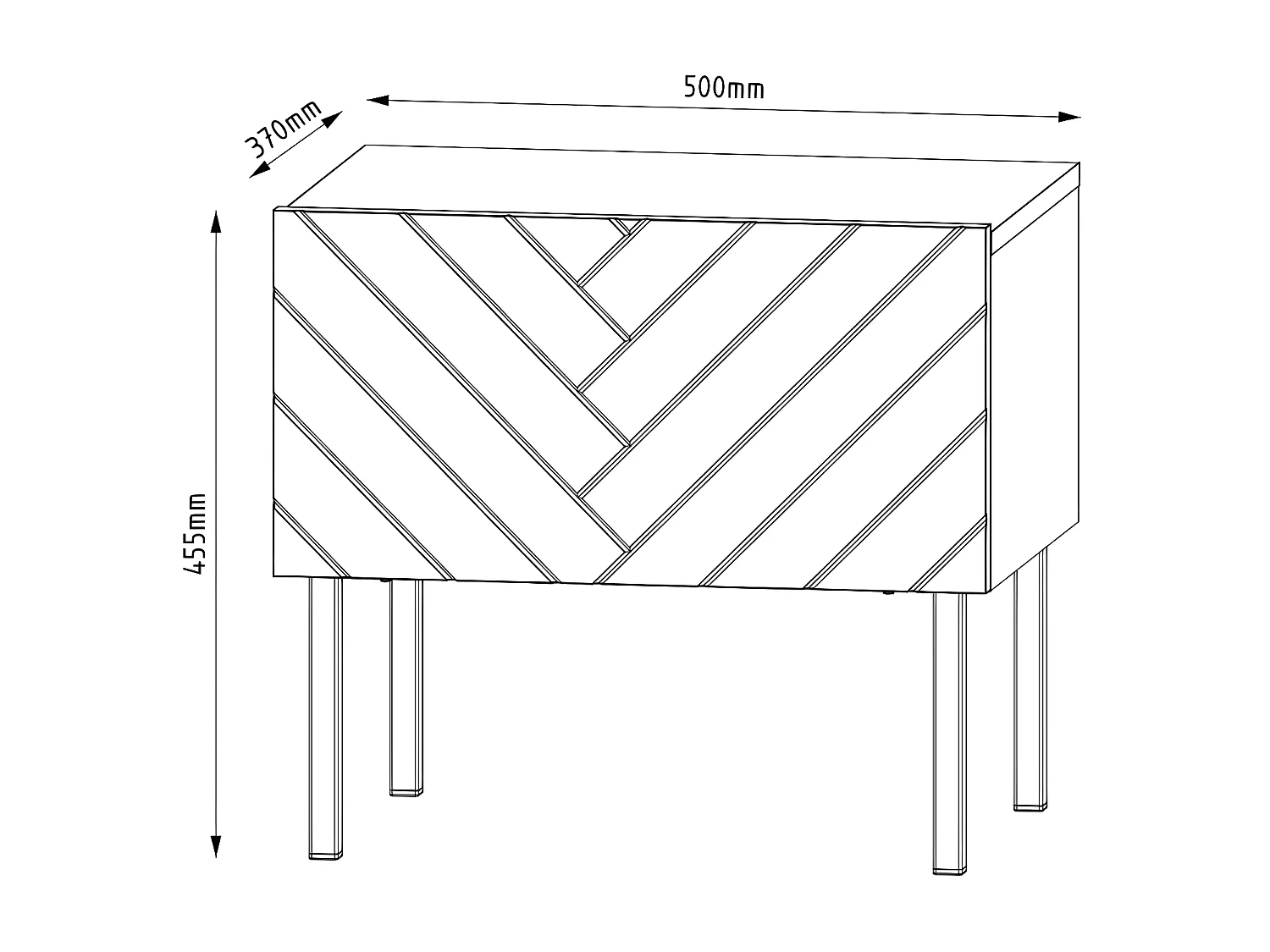 Mesa Cabeceira GALA NS50 1D 50x37x45 Branco