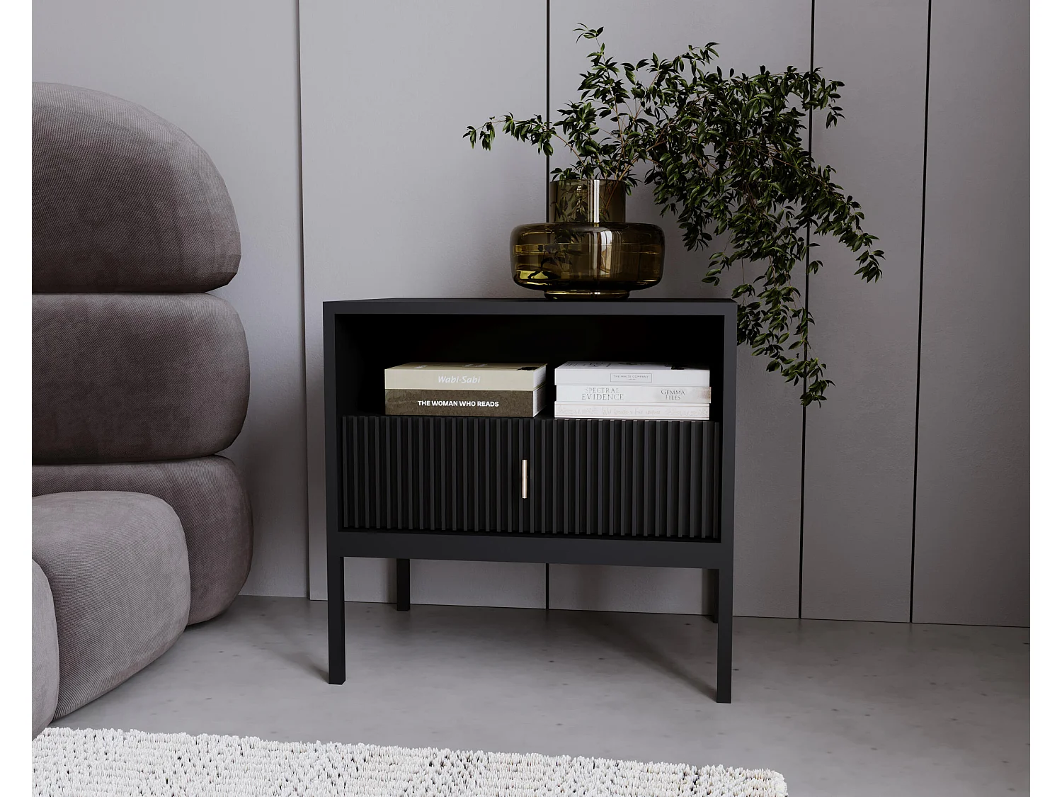 Nachtkastje MAGGIORE NS54 1D 54x39x52 Zwart