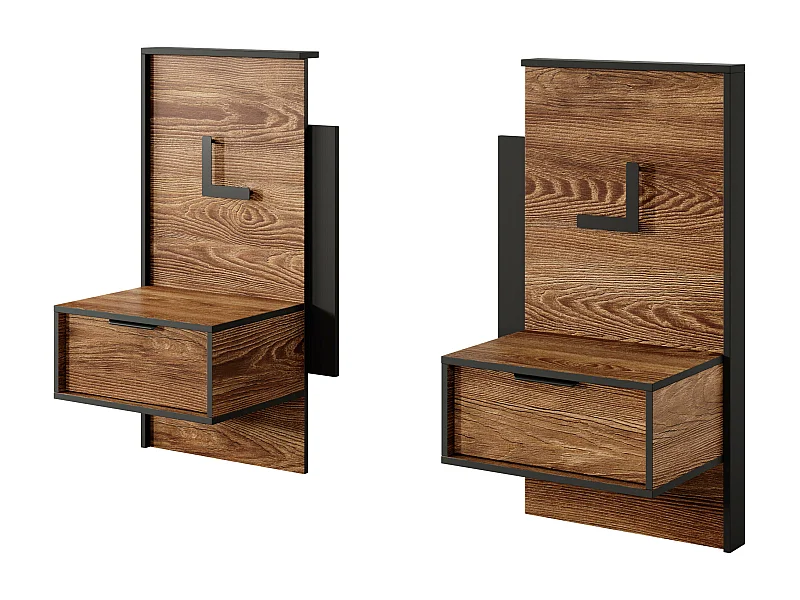 Comodino MILTON NS49 2D 49x40x102 Marrone