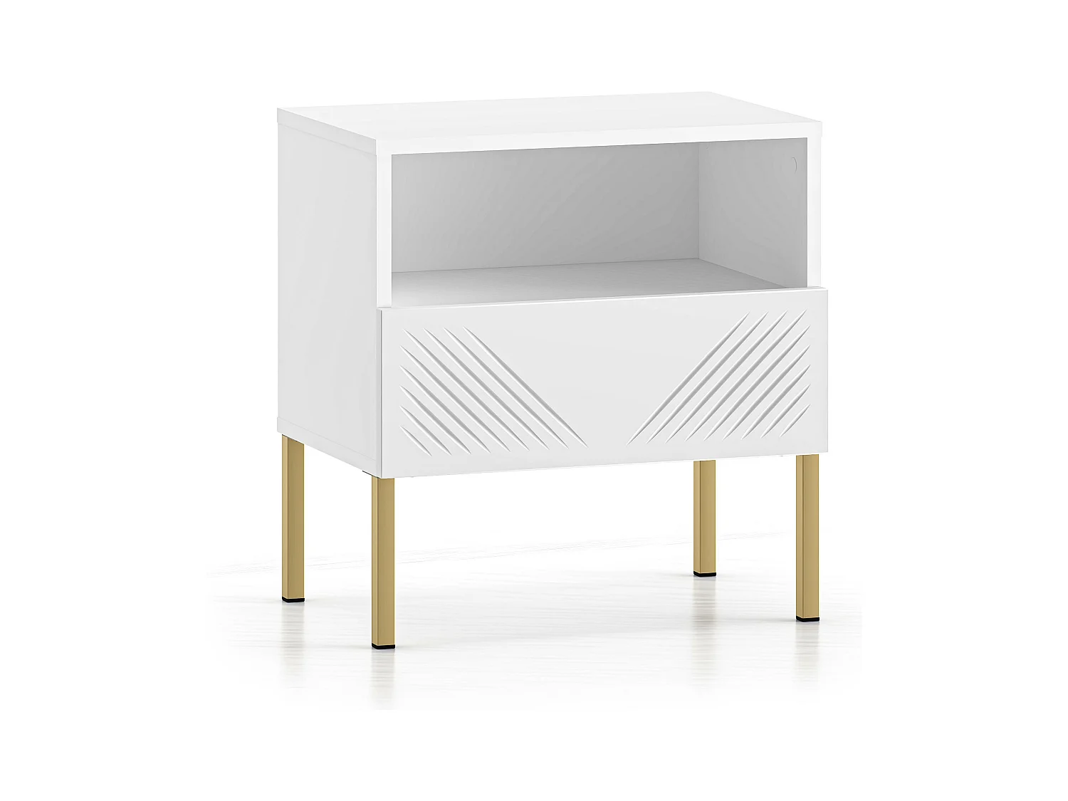 Table De Chevet CLEARING NS50 1D 50x34x53 Blanc