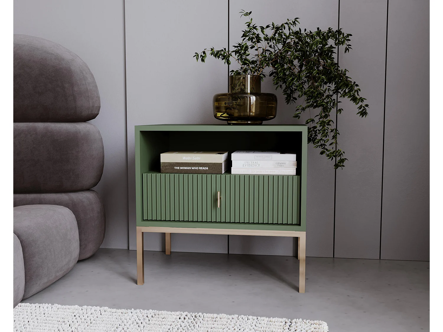 Table De Chevet MAGGIORE NS54 1D 54x39x52 Vert