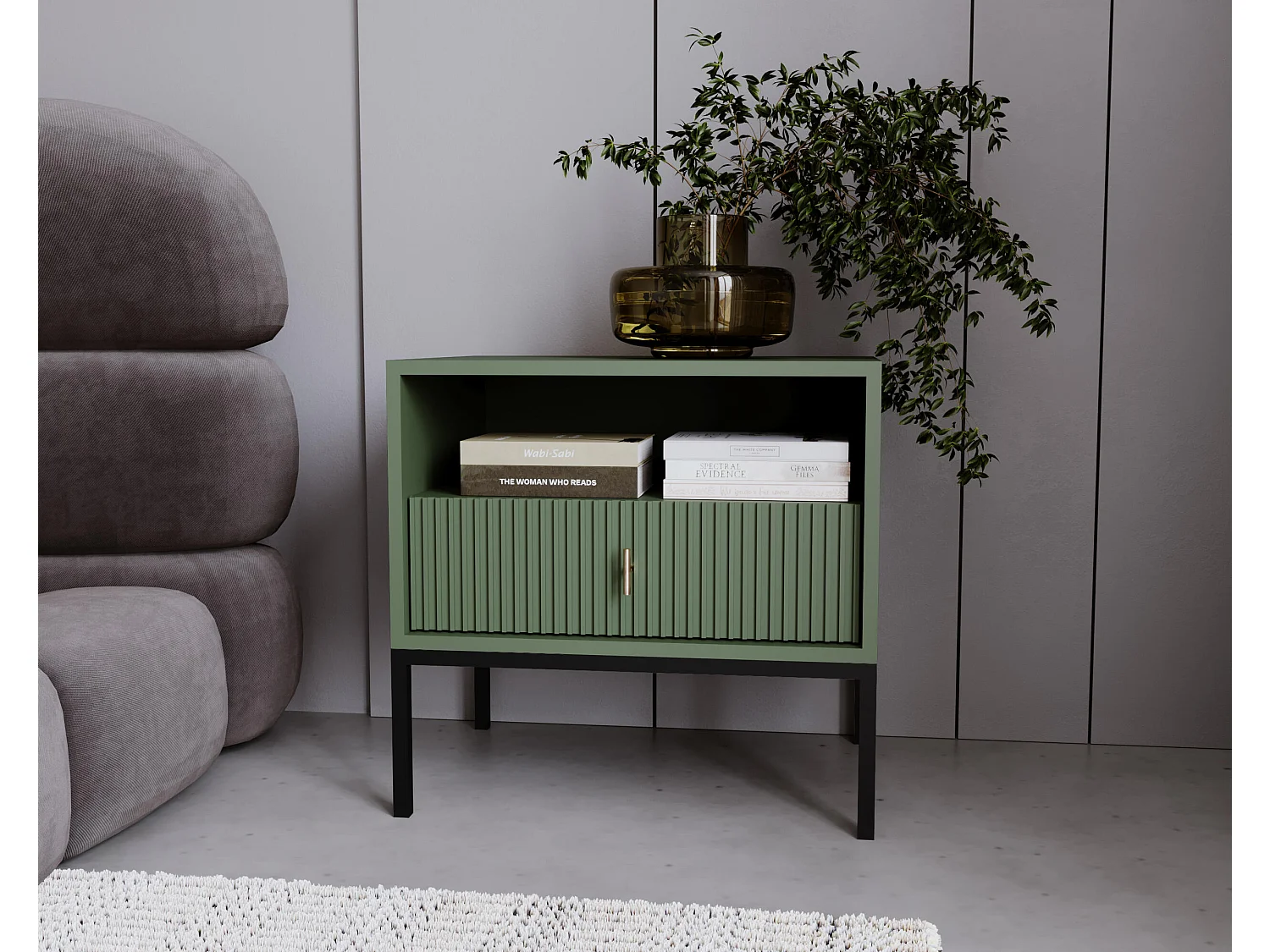 Comodino MAGGIORE NS54 1D 54x39x52 Verde