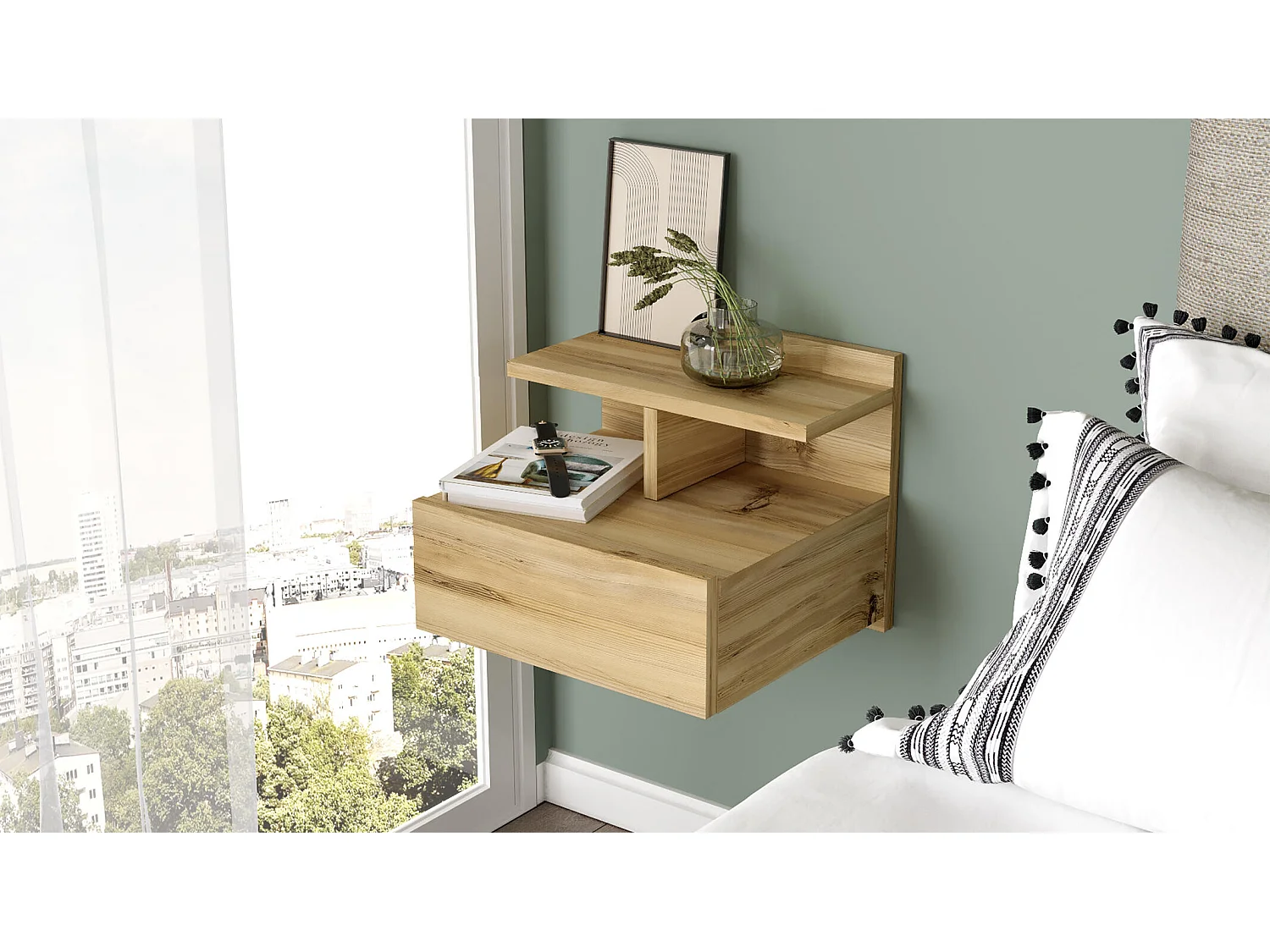 Table De Chevet LUVIO NS40 1D 40x36x32 Naturel