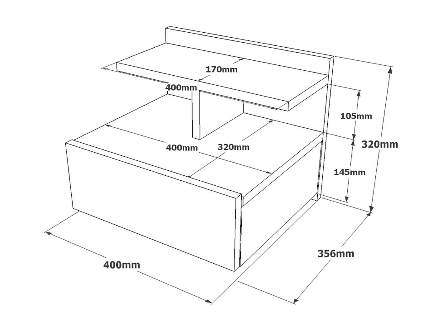 Table De Chevet LUVIO NS40 1D 40x36x32 Naturel