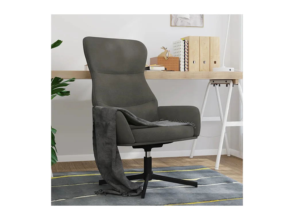 Chaise de relaxation Gris foncé Velours