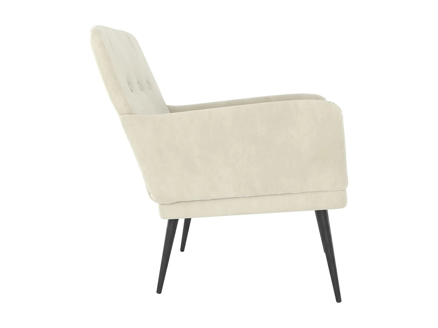 Fauteuil 62x79x79 cm fluweel crèmekleurig