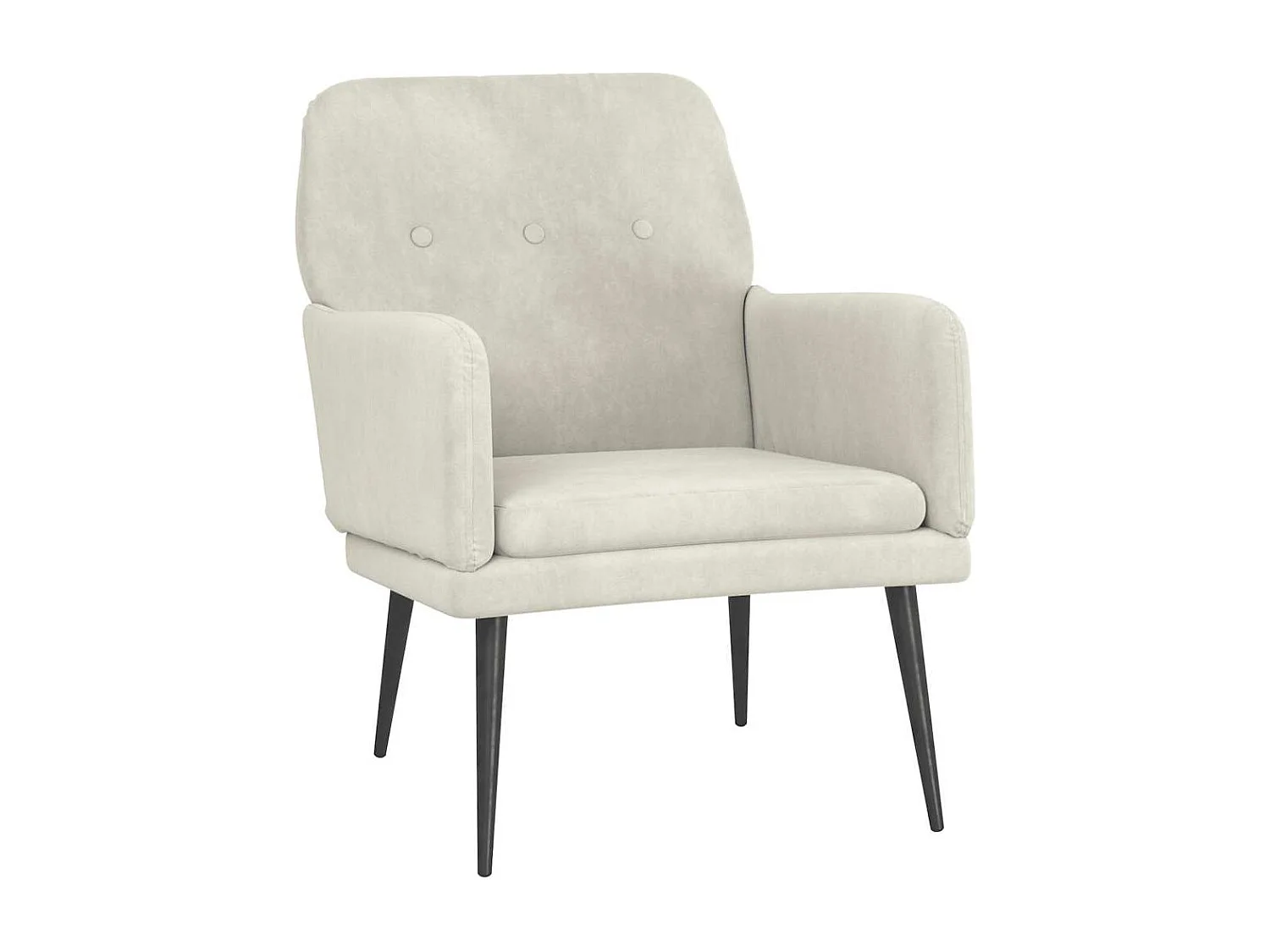 Fauteuil Crème 62x79x79 cm Velours