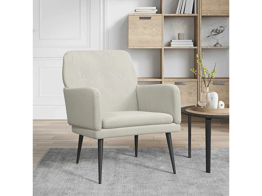 Fauteuil Crème 62x79x79 cm Velours