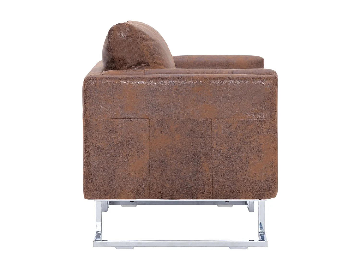 Fauteuil kubus kunstsuède bruin