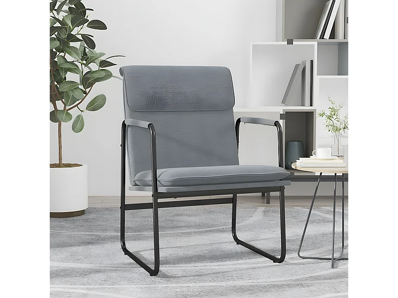 Chaise longue Gris clair 55x64x80 cm Tissu