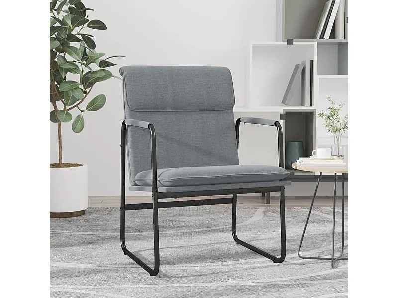 Loungesessel Hellgrau 55x64x80 cm Stoff