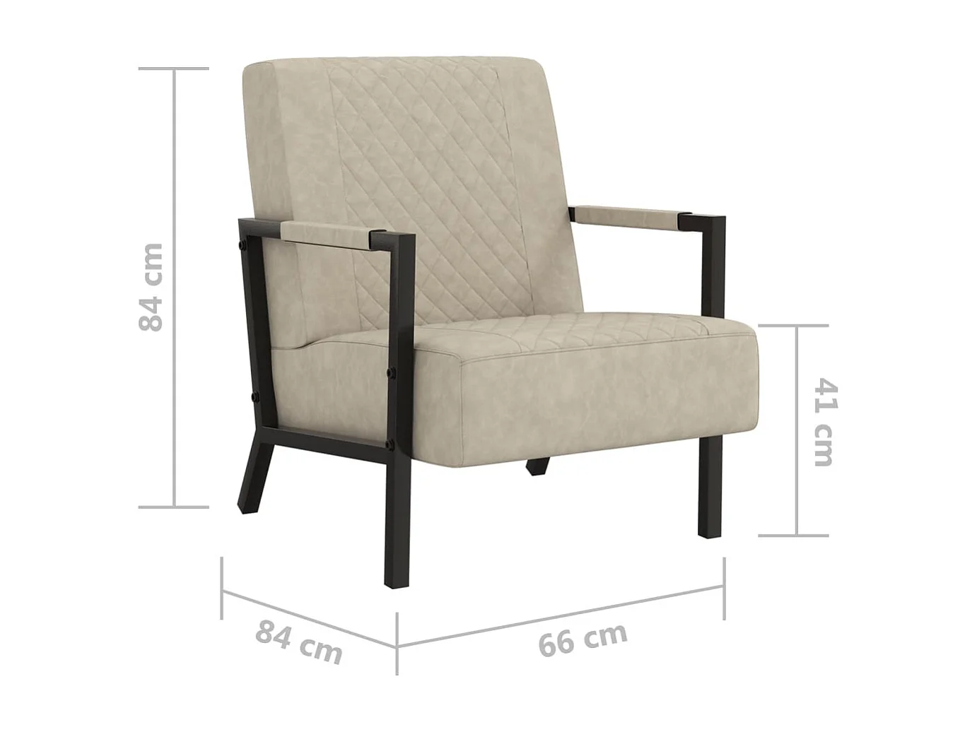 Fauteuil kunstleer lichtgrijs