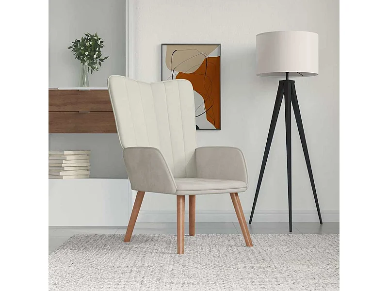 Relaxsessel Cremeweiß Samt