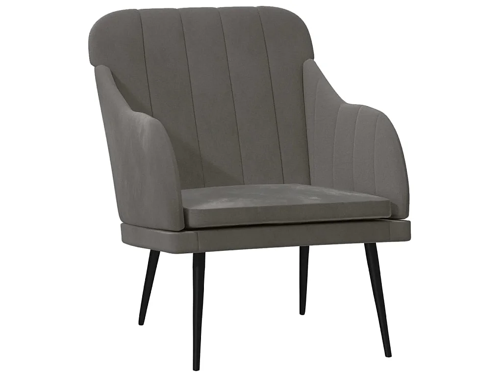 Fauteuil 63x76x80 cm fluweel donkergrijs