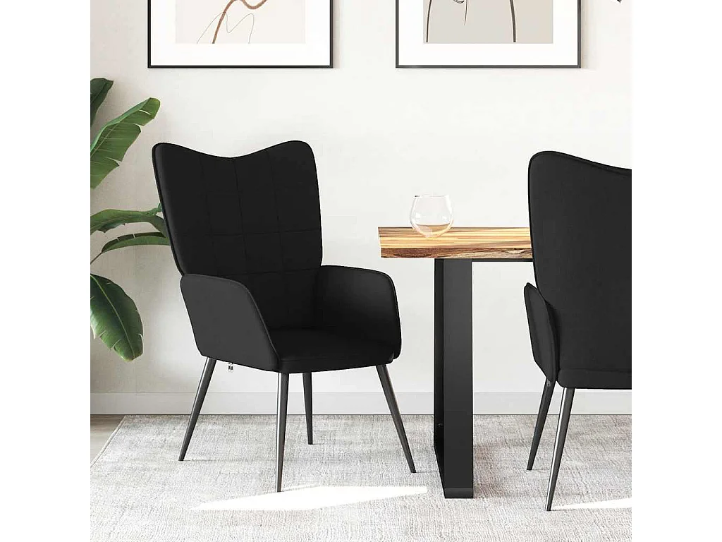 Chaise de relaxation Noir Tissu