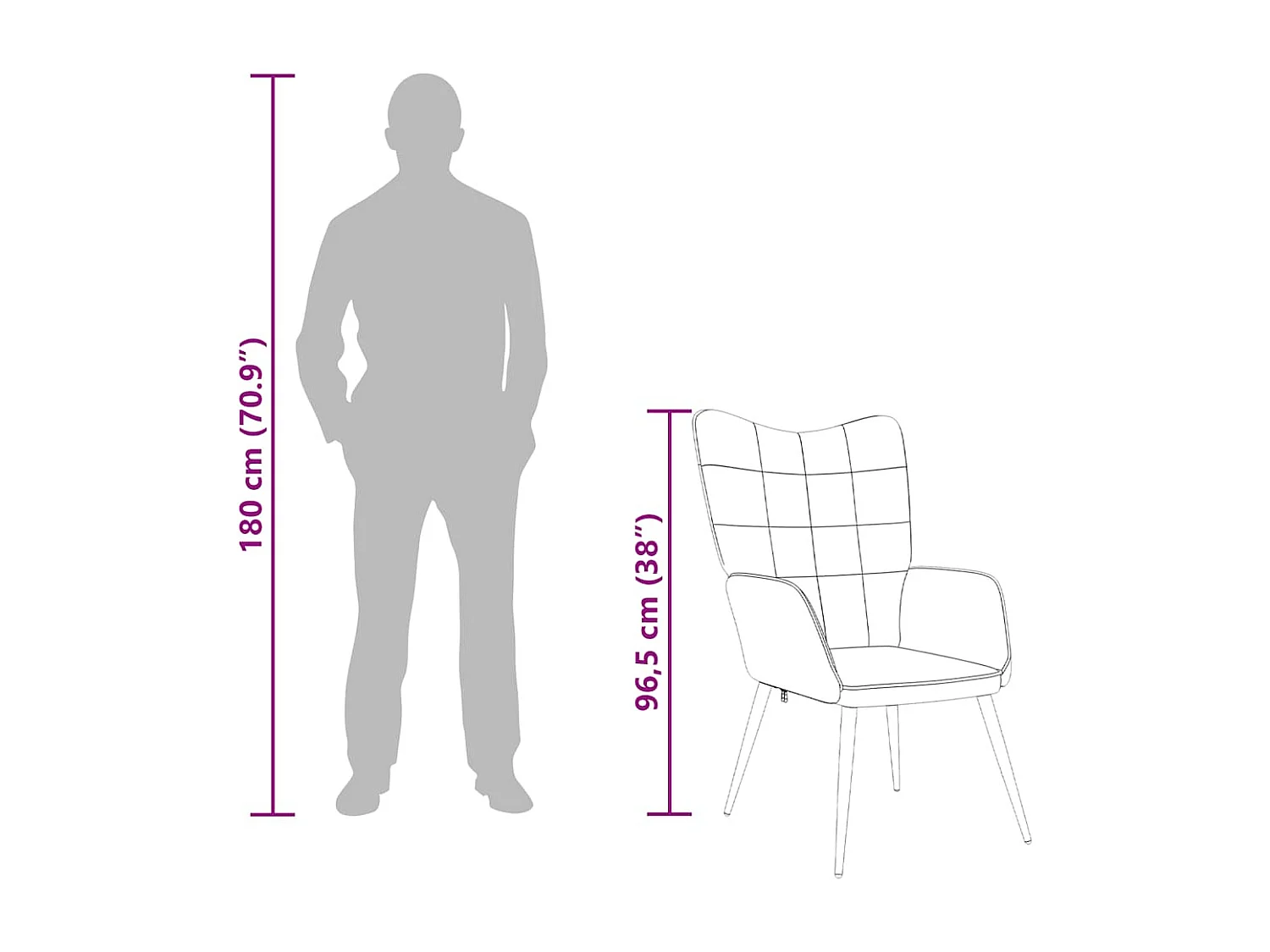 Chaise de relaxation Noir Tissu