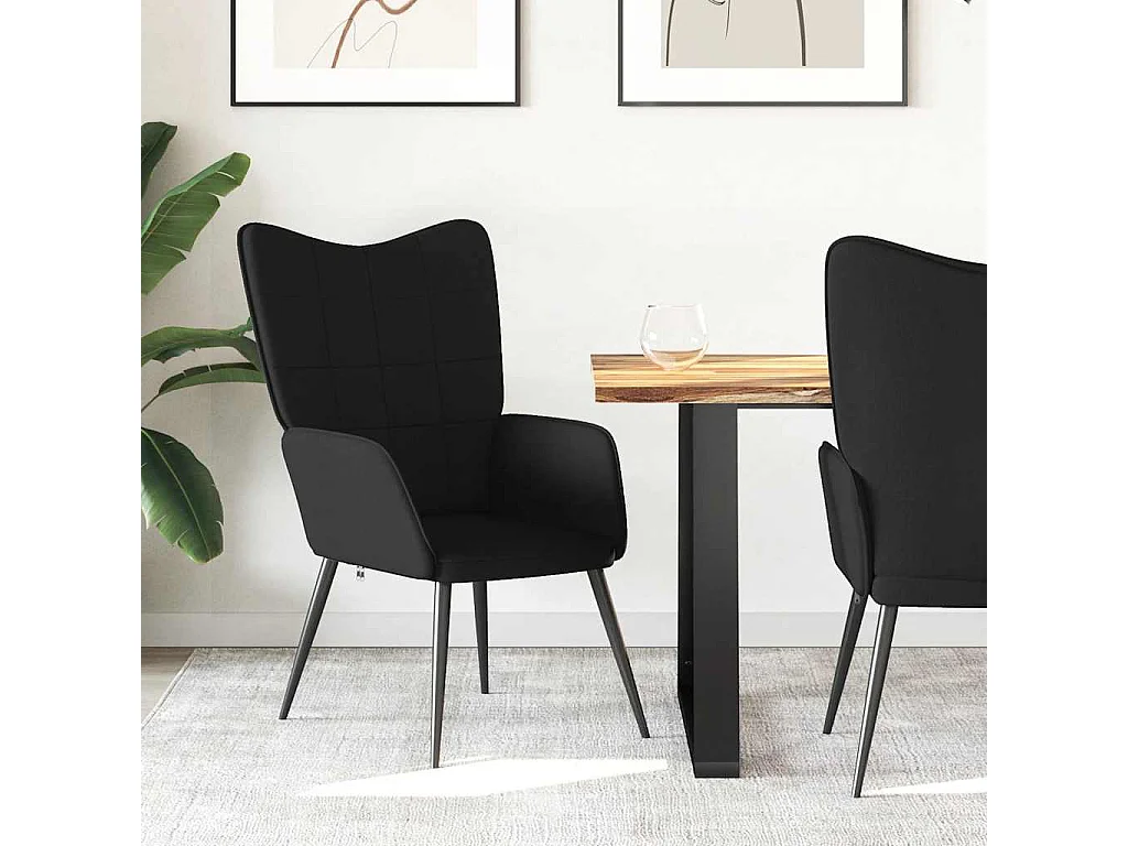 Chaise de relaxation Noir Tissu