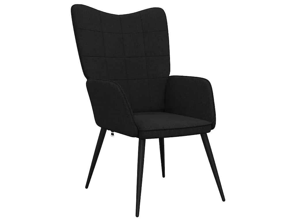 Chaise de relaxation Noir Tissu