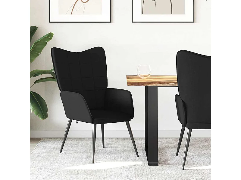 Chaise de relaxation Noir Tissu