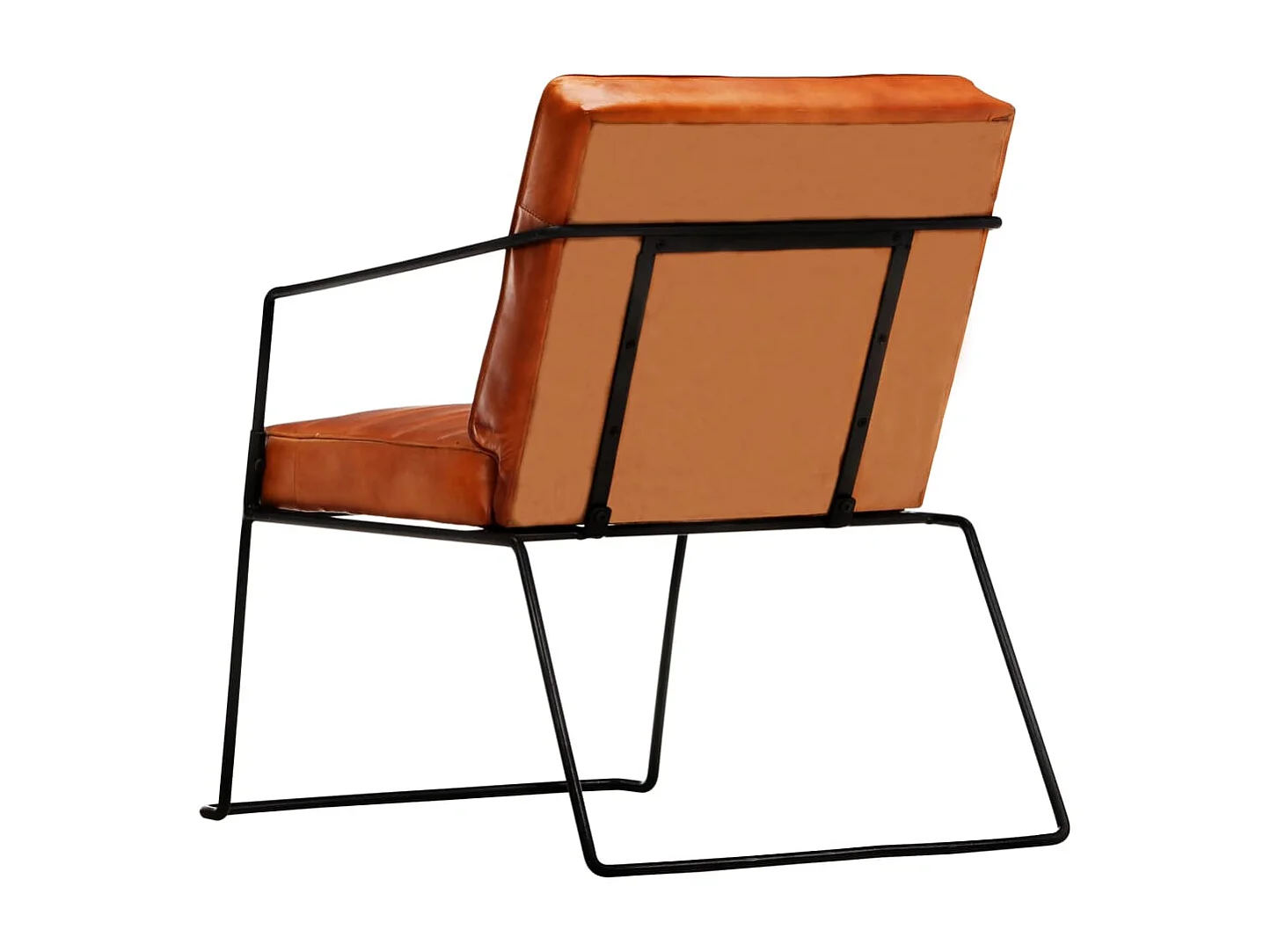 Fauteuil Brun roux Cuir véritable