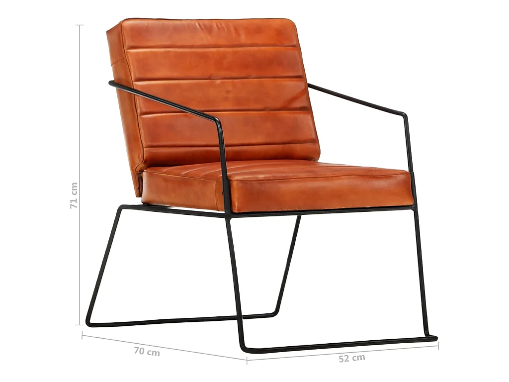 Fauteuil echt leer tan