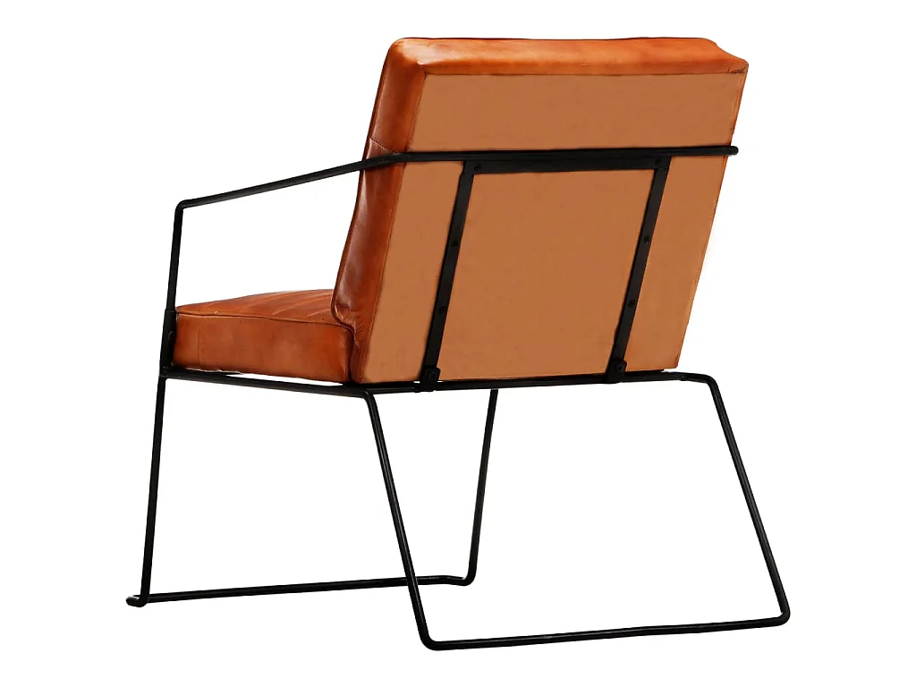 Fauteuil echt leer tan