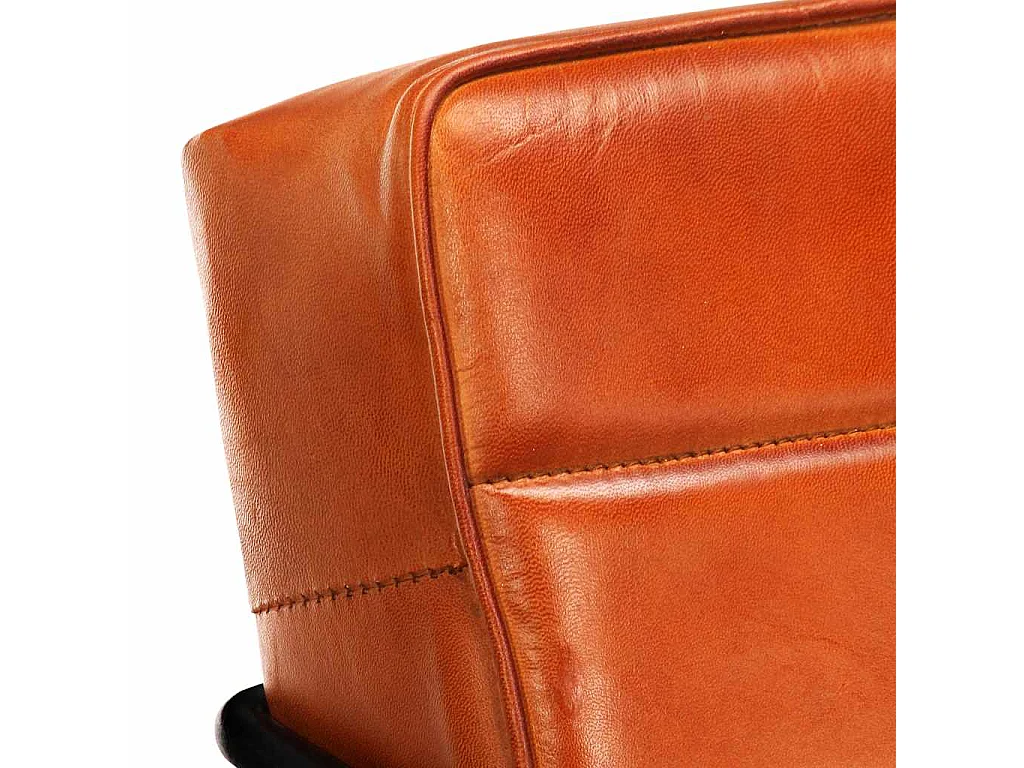 Fauteuil echt leer tan