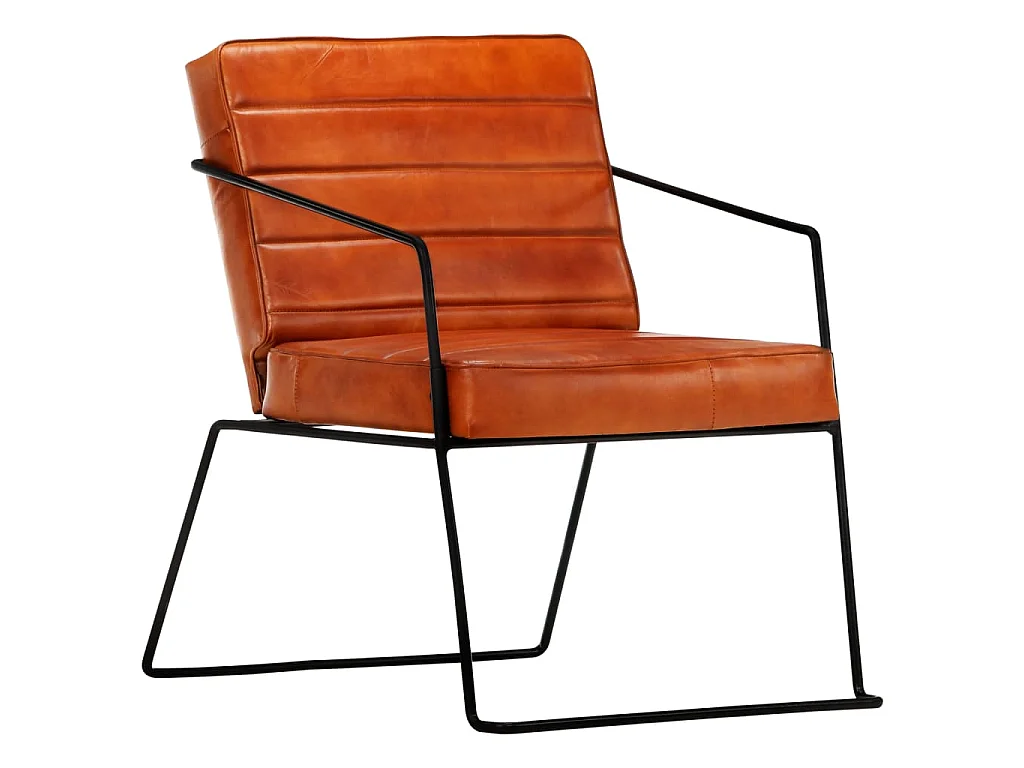 Fauteuil echt leer tan