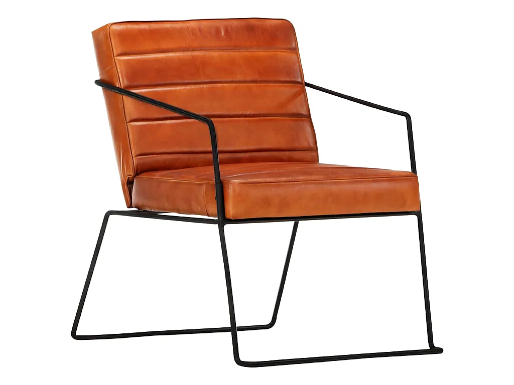 Fauteuil echt leer tan