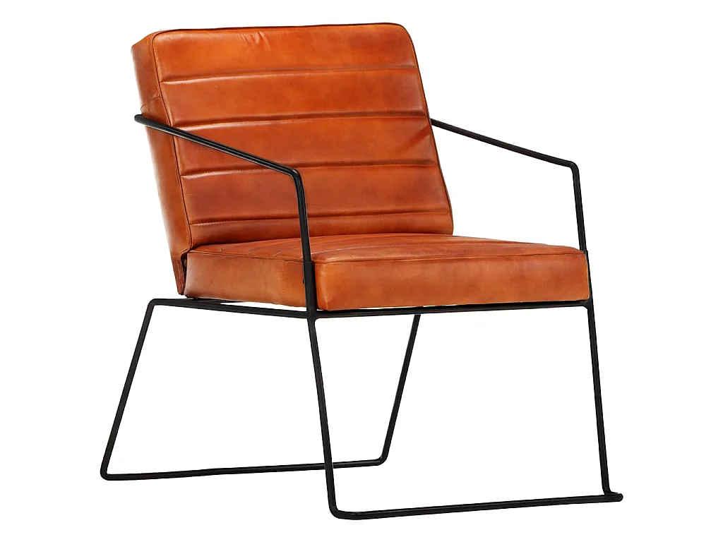 Fauteuil echt leer tan