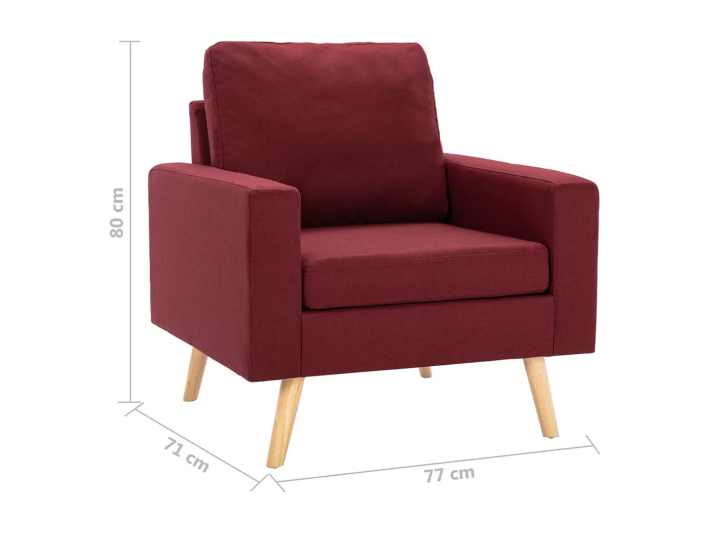 Fauteuil Rouge bordeaux Tissu