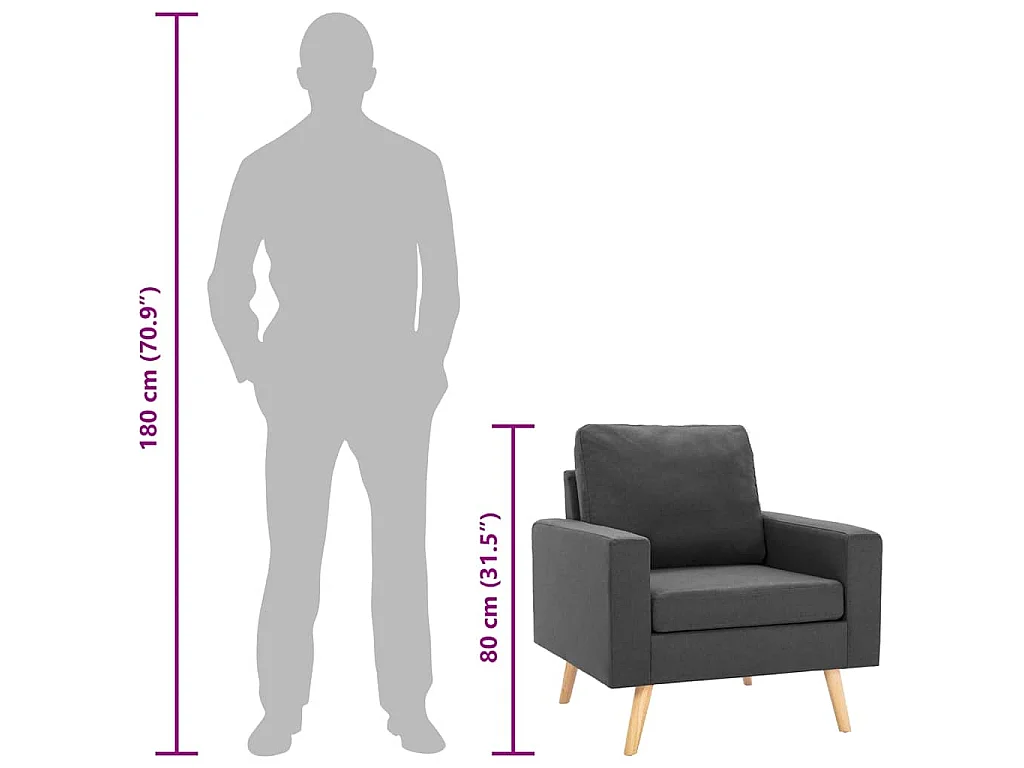 Sessel Dunkelgrau Stoff