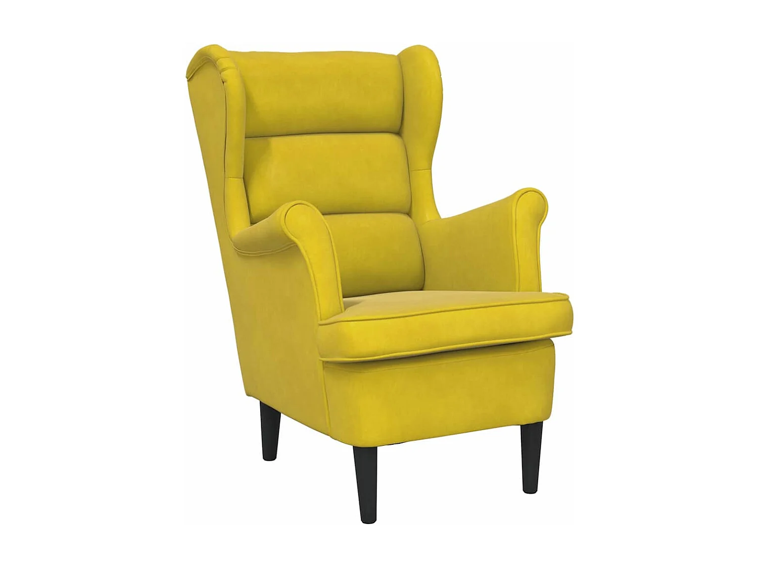 Fauteuil jaune moutarde velours