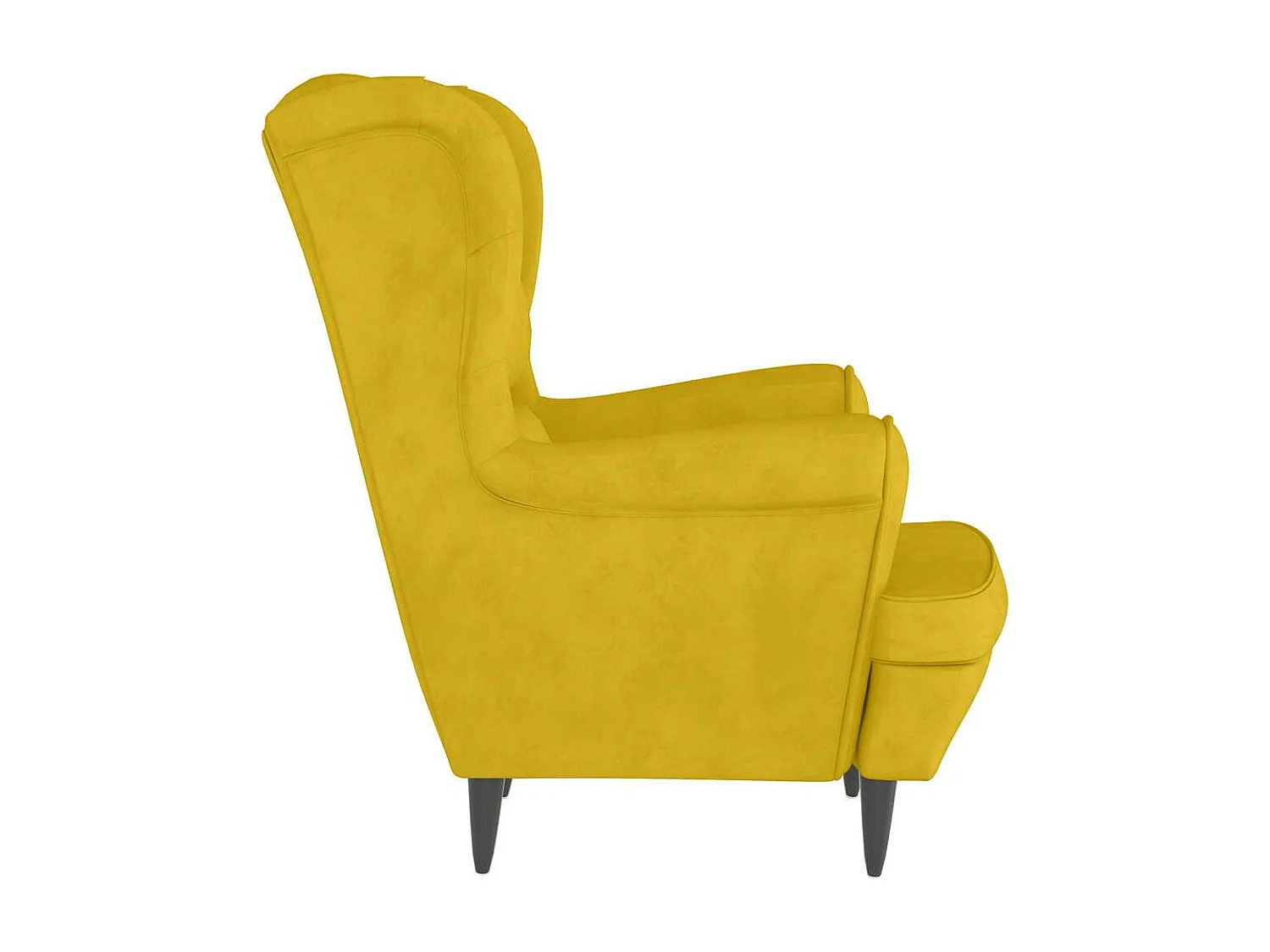 Poltrona em veludo amarelo mostarda