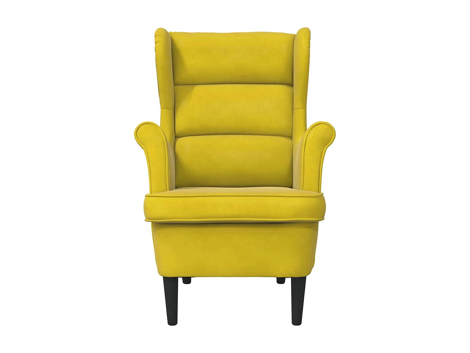 Sillón de terciopelo amarillo mostaza
