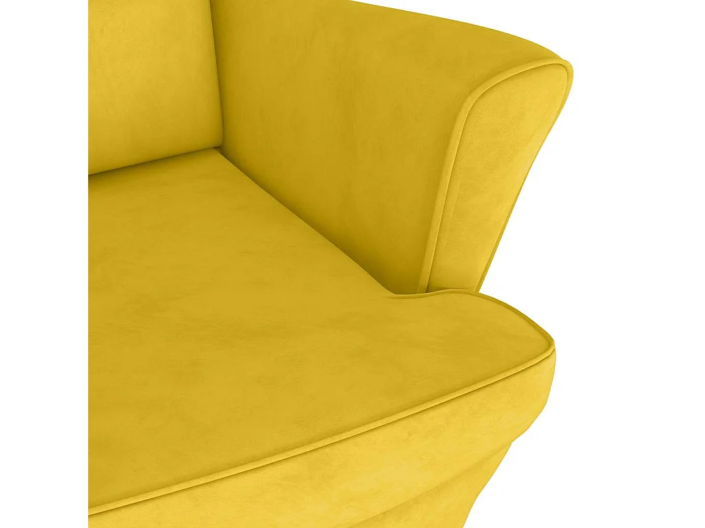 Sillón de terciopelo amarillo mostaza