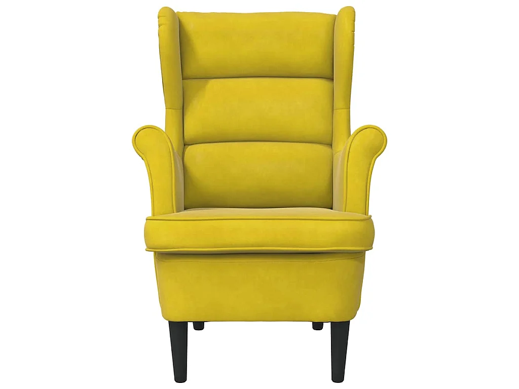 Fauteuil fluweel mosterdgeel