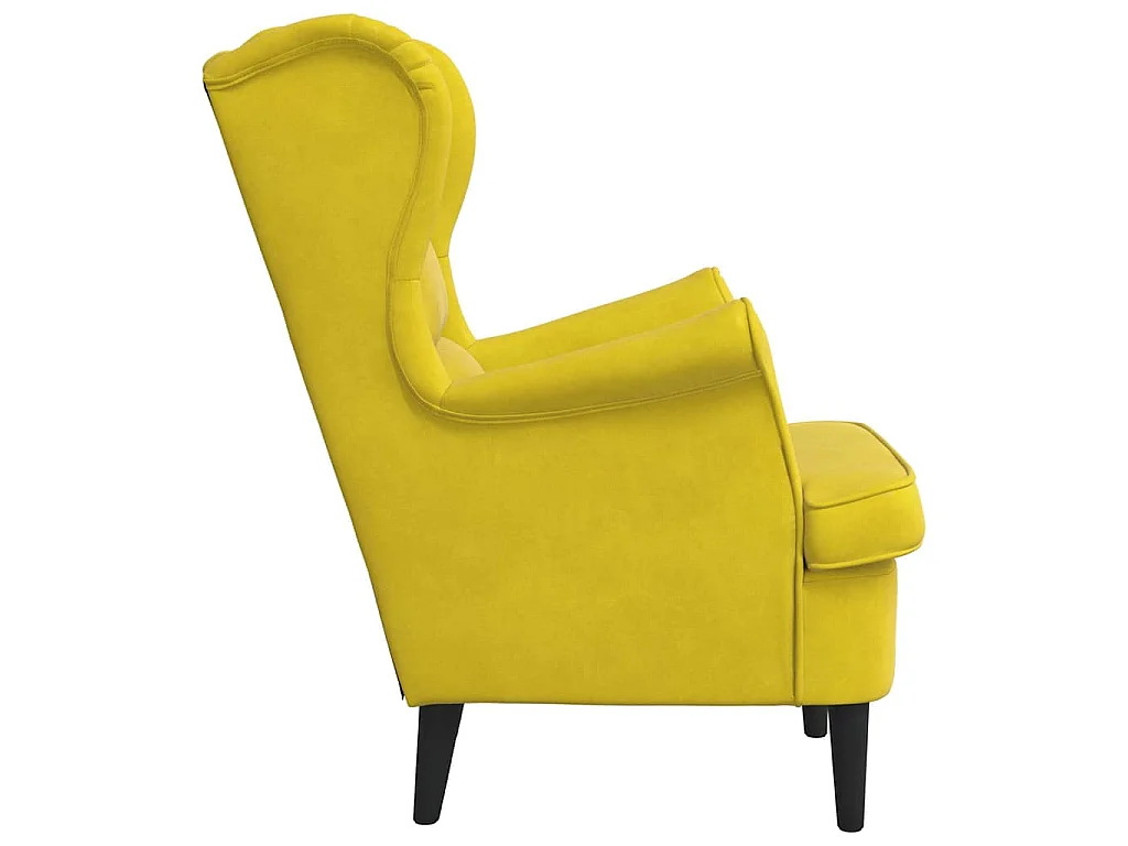 Fauteuil fluweel mosterdgeel