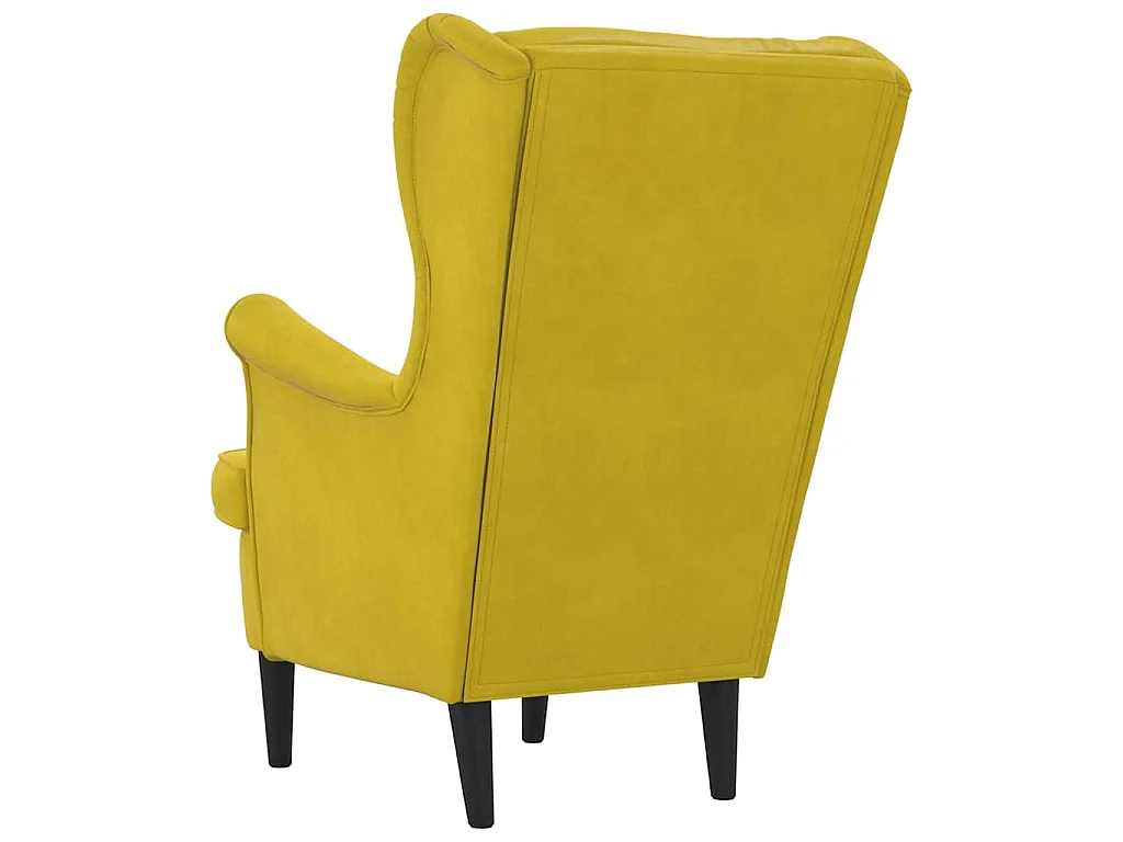 Fauteuil fluweel mosterdgeel