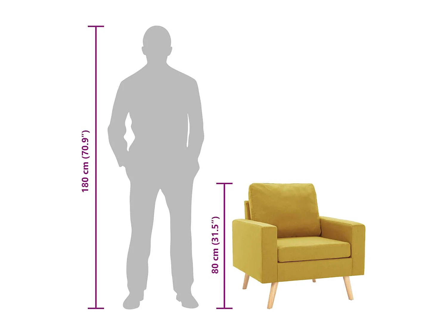 Fauteuil jaune tissu