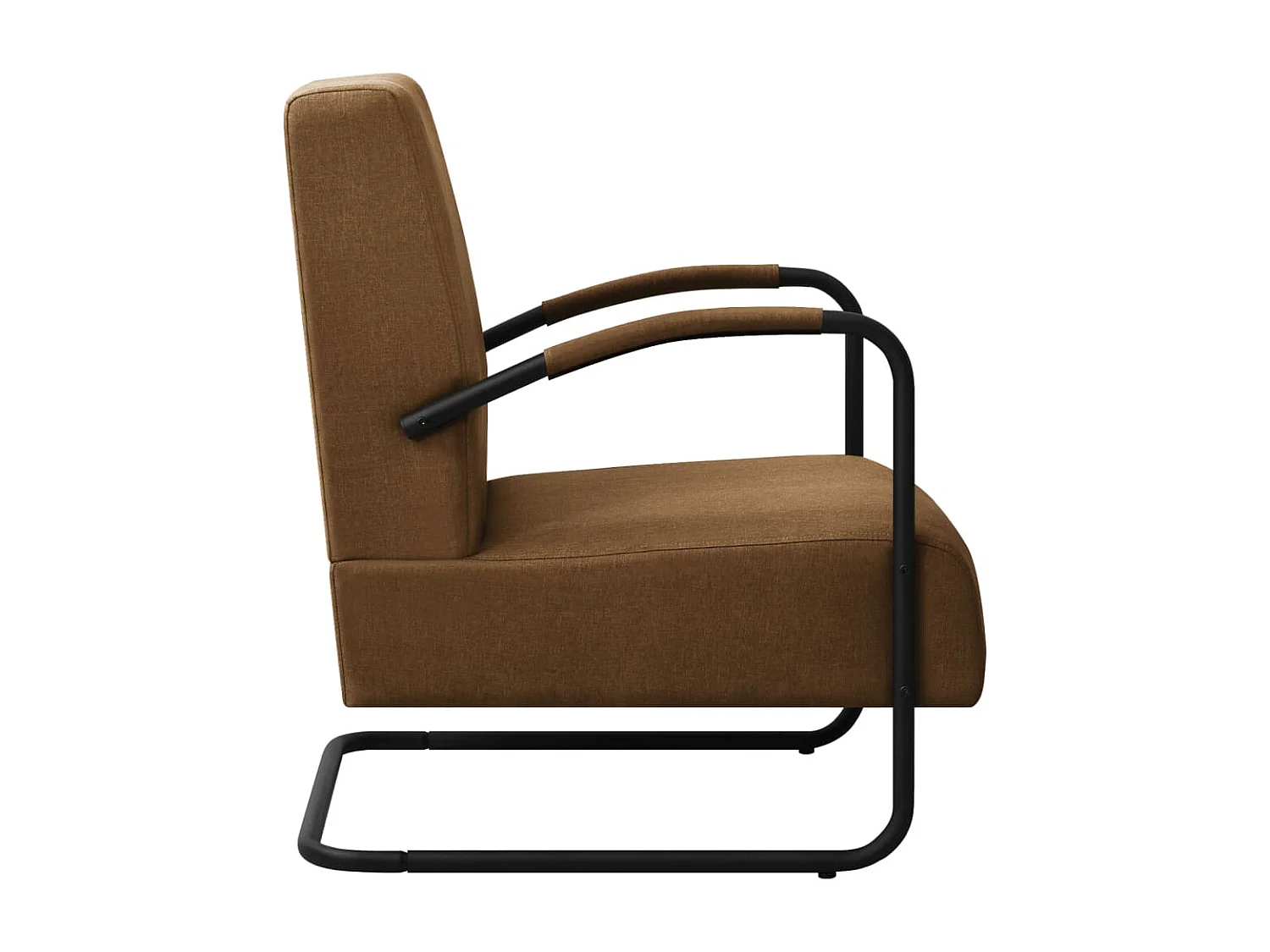 Comfortabele en elegante bruine stoffen fauteuil voor ontspanning en interieurdecoratie