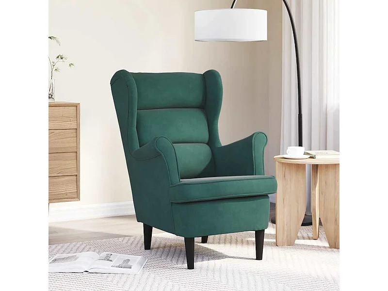 Sillón de terciopelo verde oscuro