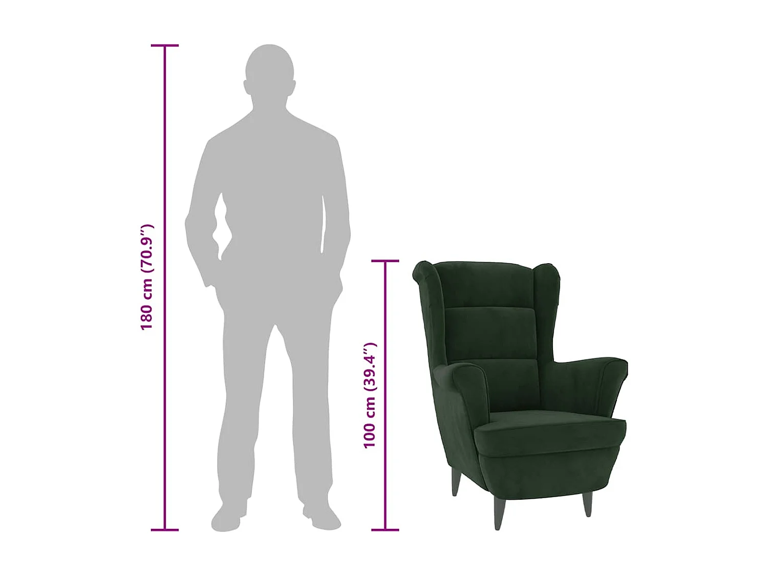 Fauteuil fluweel donkergroen