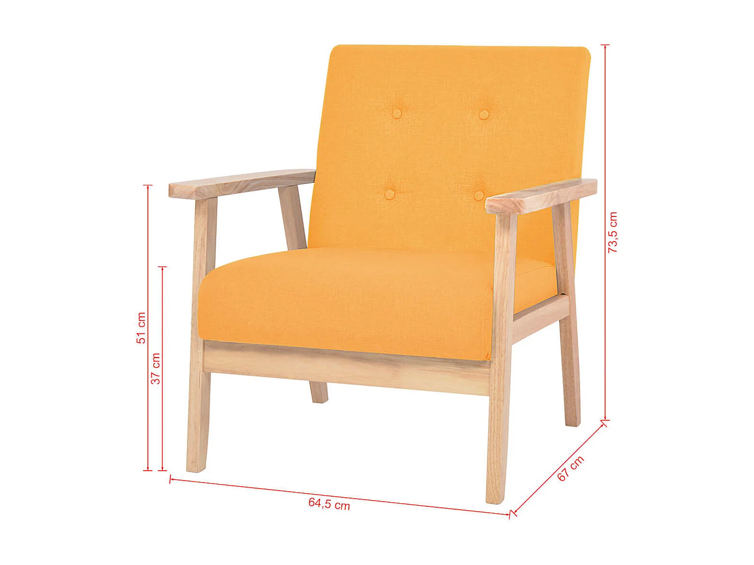 Sillón de tela amarillo