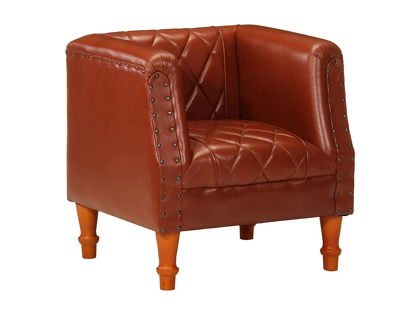 Chaise cabriolet marron Cuir véritable de chèvre
