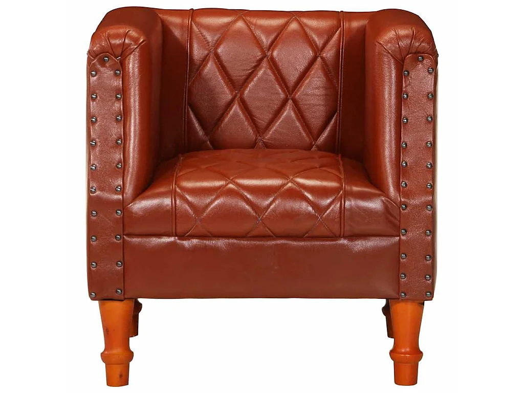 Chaise cabriolet marron Cuir véritable de chèvre