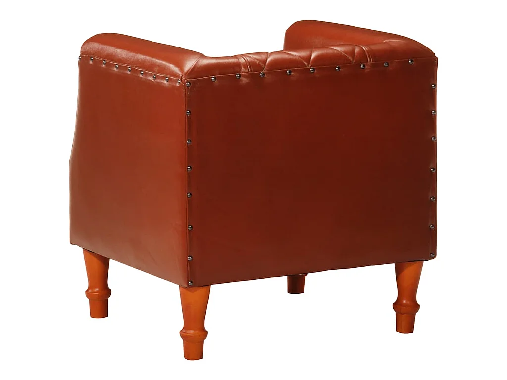 Chaise cabriolet marron Cuir véritable de chèvre